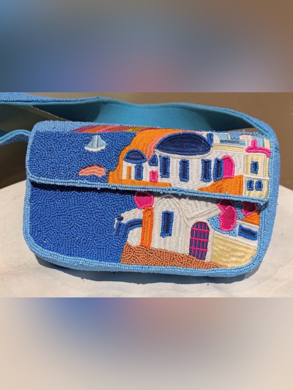 🆕 GREEK Santorini Beaded purse. Medium sized Sur de Sol